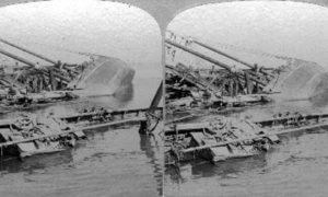 SC#79-16 Galveston Disaster - Schooners upset in the harbor