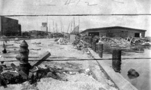 G-1771FF2.3-9 Wrecked Boats in front Mallory Line shed
