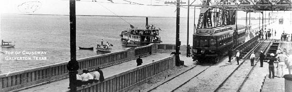 Photograph labeled Top of Causeway, Galveston, Texas 