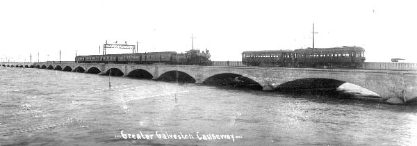Photograph labeled Greater Galveston Causeway 