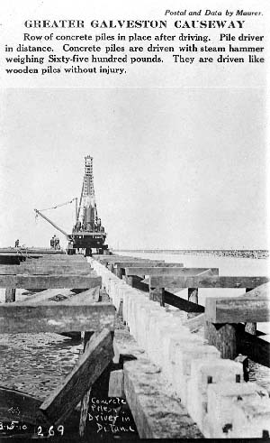 Photograph labeled Greater Galveston Causeway 