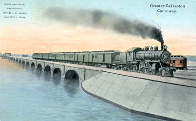 Photograph labeled Greater Galveston Causeway