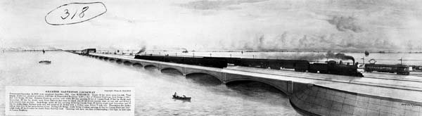 Photograph labeled Greater Galveston Causeway