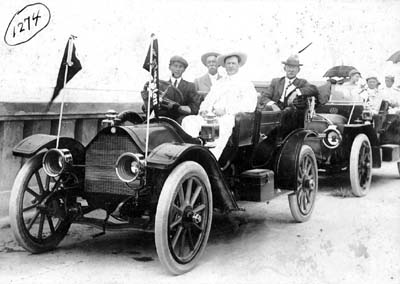 Photograph labeled City Commissioners at opening of first causeway