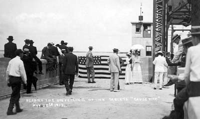 Photograph labeled Before the Unveiling of the Tablets