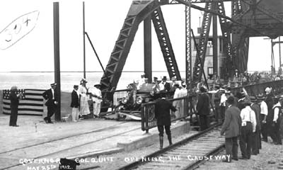 Photograph labeled Governor Colquitt Opening the Causeway May 25th 1912
