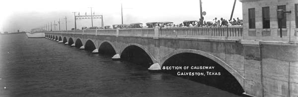 Photograph labeled Section of Causeway, Galveston, Texas 