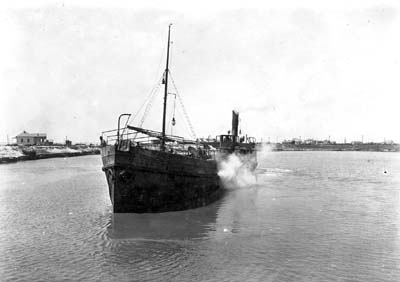 Photograph labeled Dredge Nerius in Turning Basin 