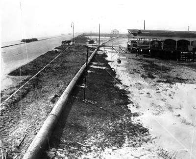 Grade Raising, Photograph looking along pipeline and newly-filled area