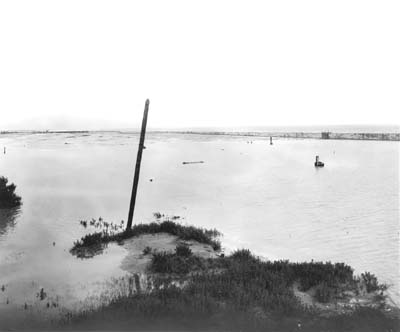 Grade Raising, Photograph of area being filled behind Seawall