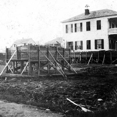 Grade Raising, Photograph labeled Method of Saving Top Soil for Surfacing