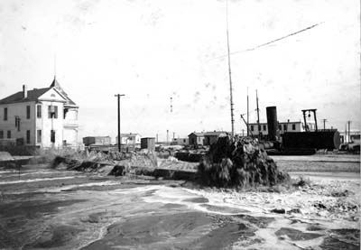 Photograph labeled Leviathan Discharging on Tremont St. 