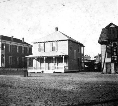 Photograph labeled Residence after Fill NW Corner 23rd & O 1/2 