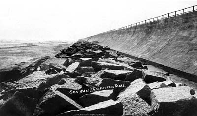 Seawall, Photograph labeled Sea Wall, Galveston, Texas