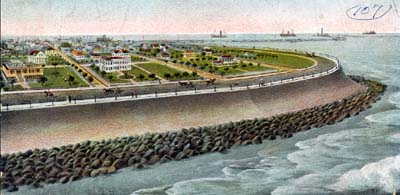 Seawall, Photograph labeled Greeting from Galveston