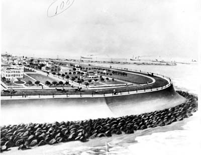 Seawall, Photograph labeled Seawall