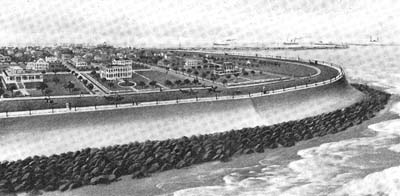 Seawall, Photograph labeled The East End of Galveston Seawall When Completed