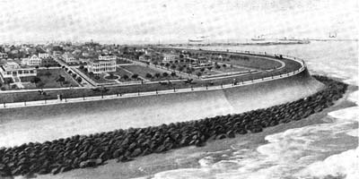 Seawall, Photograph labeled The East End of Galveston Seawall 