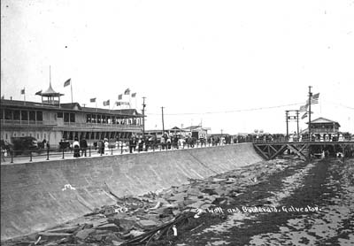 Seawall, Photograph labeled Sea Wall and Boulevard, Galveston 