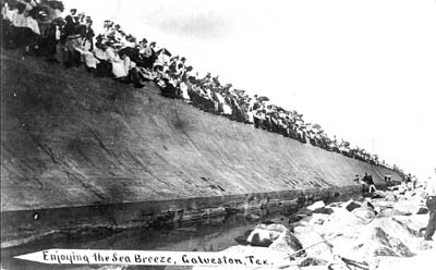 Seawall, Photograph labeled Enjoying the Sea Breeze 
