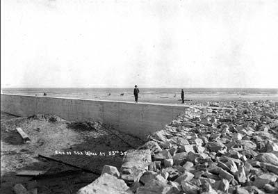 Seawall, Photograph labeled End of Seawall at 53rd St.