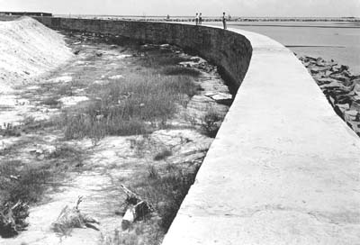 Seawall, Photograph of people standing atop Seawall 