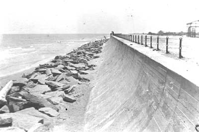 Seawall, Photograph of seawall and riprap