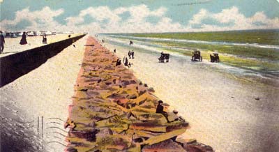 Seawall, Photograph labeled Beach and Sea Wall 