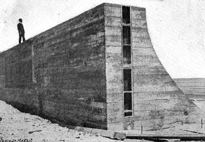 Photograph labeled The Galveston Seawall 