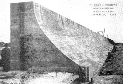 Photograph labeled The Galveston Seawall 