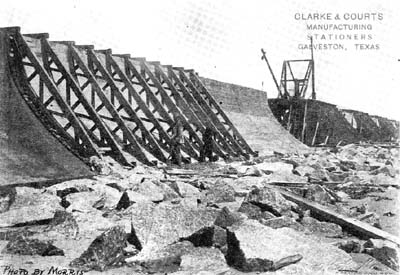 Photograph labeled The Galveston Seawall 