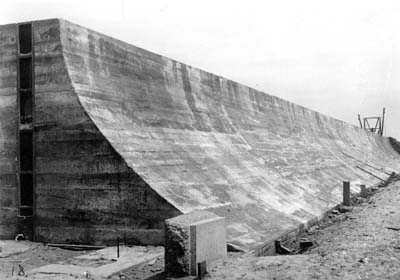 Photograph of newly completed section of Seawall 