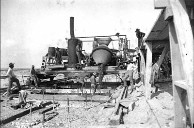 Seawall, Photograph labeled Casting 2nd layer of base 