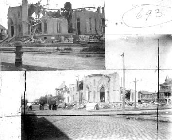 Photographs labeled Ruins, 1st Baptist Church