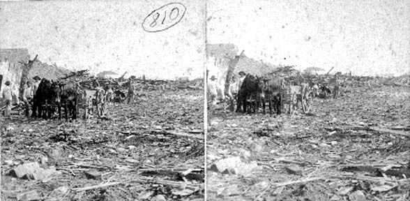 Stereo card labeled Between 16 & 17 near L