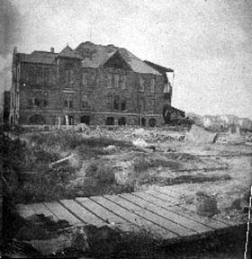 Photograph labeled [Bath Avenue School] after Galveston Storm