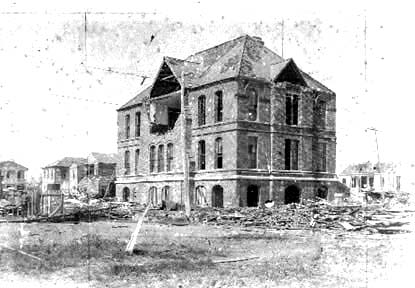 Photograph labeled Ruins Ave M Public School