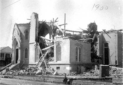 Photograph labeled First Baptist Church Ave I View