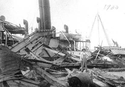 Photograph labeled Spanish Steamer at Pier 20
