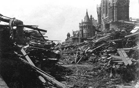 Photograph labeled Looking west from 13th and Broadway