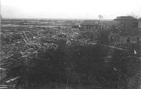Photograph labeled Looking south east from 27th & Ave. O