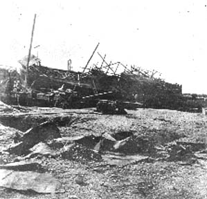 Photograph of a sailing vessel run aground