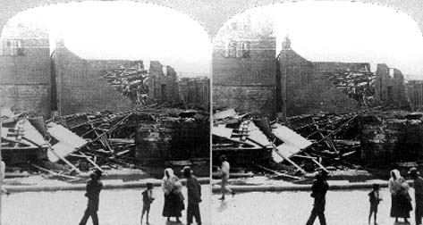 Stereo card labeled the path of desolation, wraught by the great storm