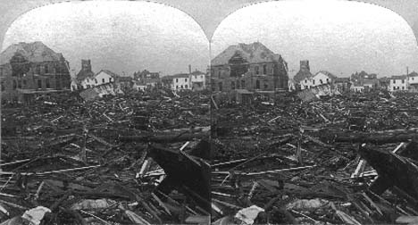 Stereo card looking North from Urusline Academy