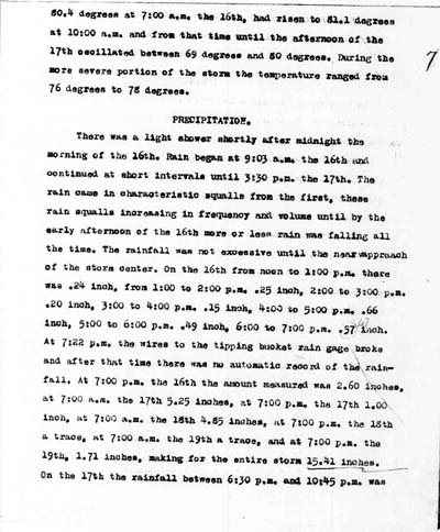 Image of page from Record of High Water, 1915 Storm