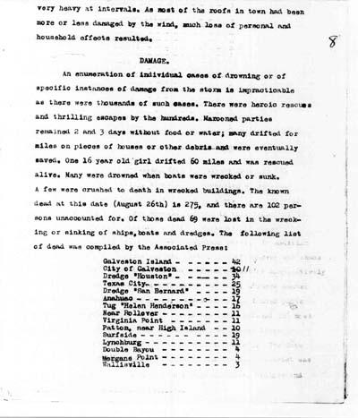 Image of page from Record of High Water, 1915 Storm