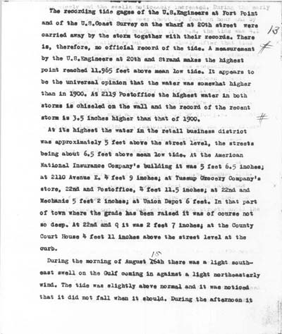 Image of page from Record of High Water, 1915 Storm
