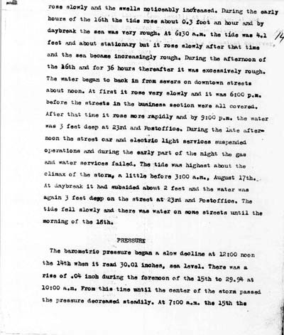 Image of page from Record of High Water, 1915 Storm