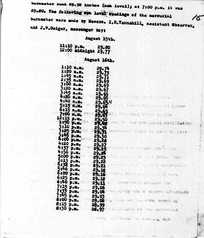 Image of page from Record of High Water, 1915 Storm