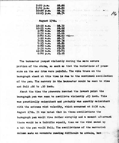 Image of page from Record of High Water, 1915 Storm